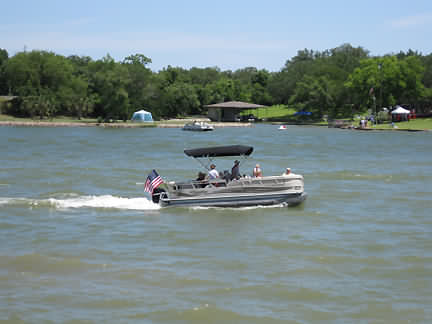 Pontoon Boat on Lake LBJ
